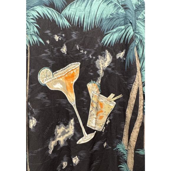 VINTAGE Tori Richards Shirt Men’s Short Sleeve Margarita Cocktail Palm Hawaiian - Picture 4 of 13